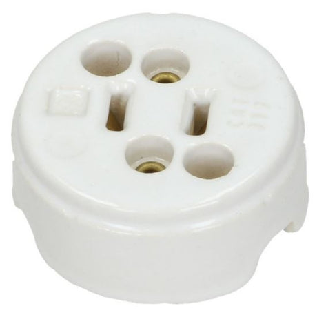 CONTACTO PORCELANA SOBREPONER TIPO VINTAGE 127V 15A BLANCO IUSA