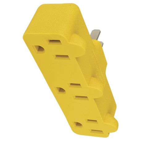MULTICONTACTO TRIPLE USO RUDO AMARILLO 125V 15A 60HZ POTENCIA 1875W POLARIZADO