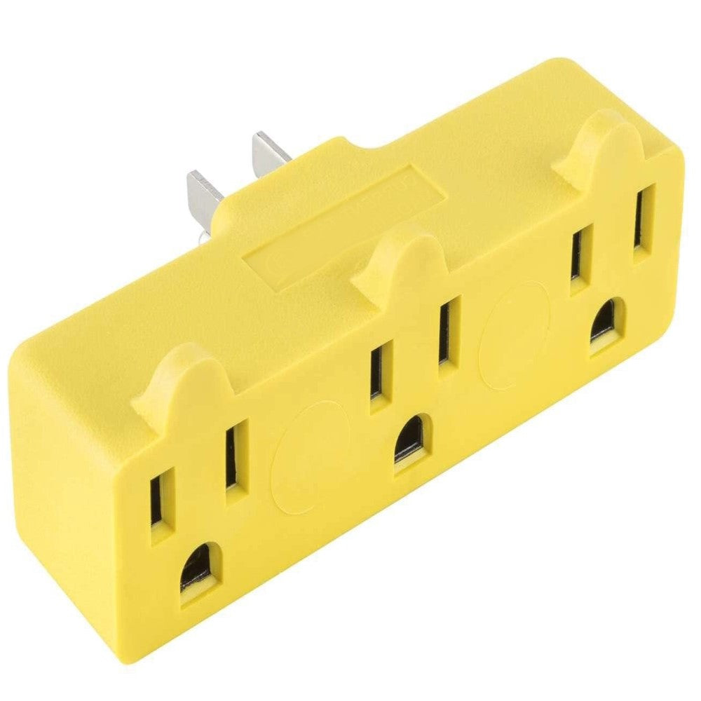 MULTICONTACTO TRIPLE USO RUDO AMARILLO 125V 15A 60HZ POTENCIA 1875W POLARIZADO