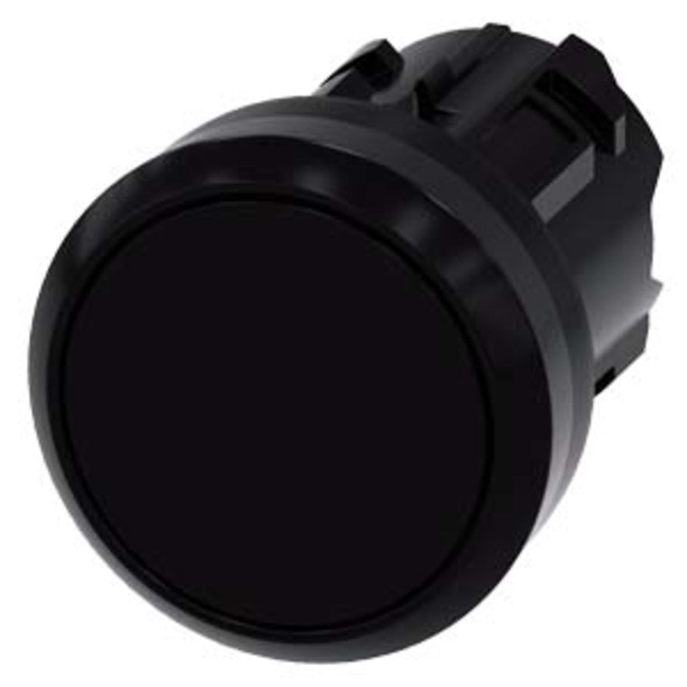 PULSADOR 22 MM REDONDO PALSTICO NEGRO BOTON RASANTE CONTACTO MOMENTANEO