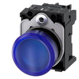LÁMPARA DE SEÑALIZACIÓN 22 MM REDONDO PLÁSTICO AZUL LENTE LISO CON SOPORTE MÓDULO DE LED CON LED INTGR. 110 V AC 3SU11036AA501AA0 ANTECESOR 3SB32486BA50