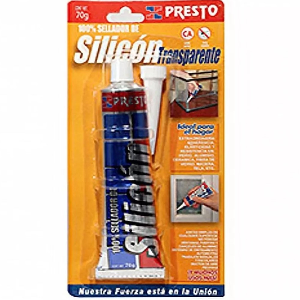 SILICON PRESTO TRANSPARENTE 100% 70GR