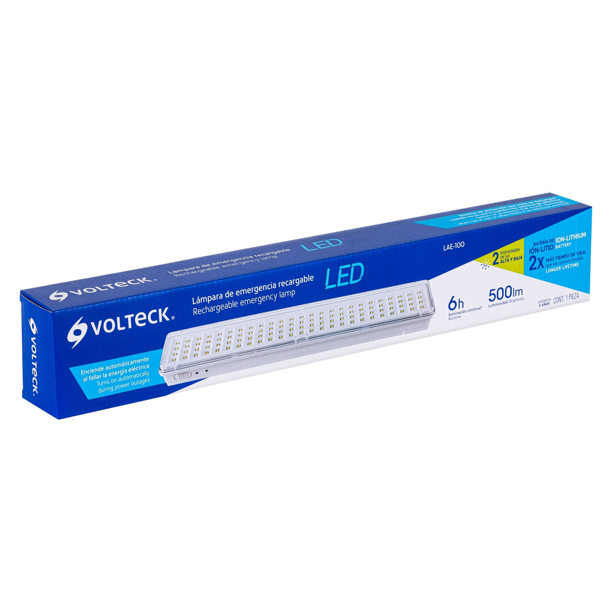 LAMPARA EMERGENCIA RECARGABLE 3.5W/120-240V. 500LM LAE-100 43009 TRUPER