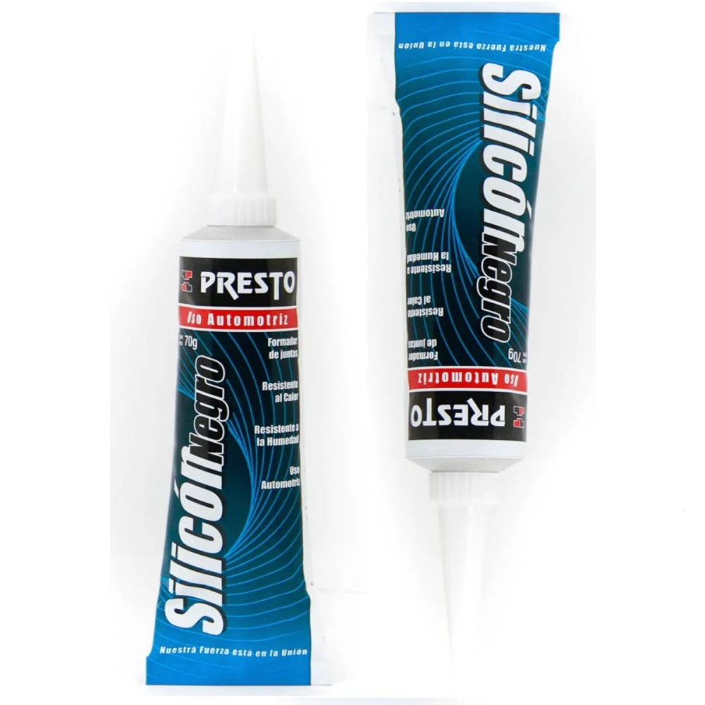 SILICON PRESTO ALTA TEM. NEGRO 100% 70GR