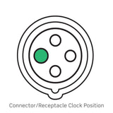 CONECTOR PIN & SLEEVE 30A 250V 3P4H 9H IP66/67/68 E IP69K SERIE LEVITON AZUL AMERICANO
