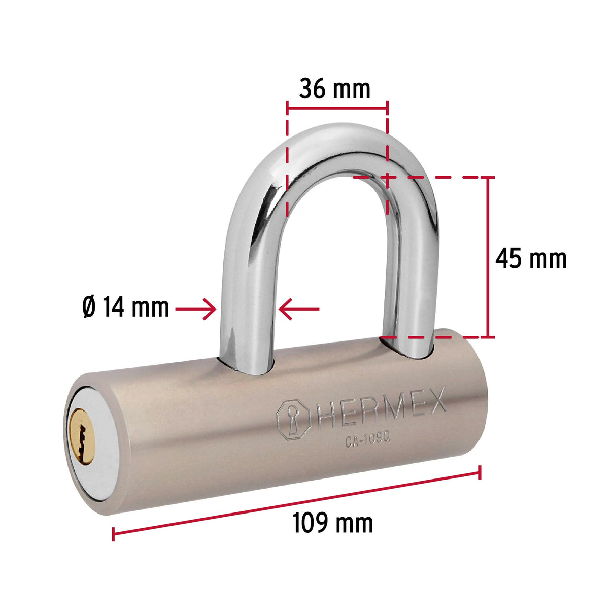 CANDADO MAXIMA SEGURIDAD 43365 HERMEX
