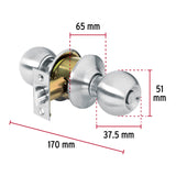 CERRADURA POMO CROMO MATE ESFERA RECAMARA MCA TRUPER HERMEX
