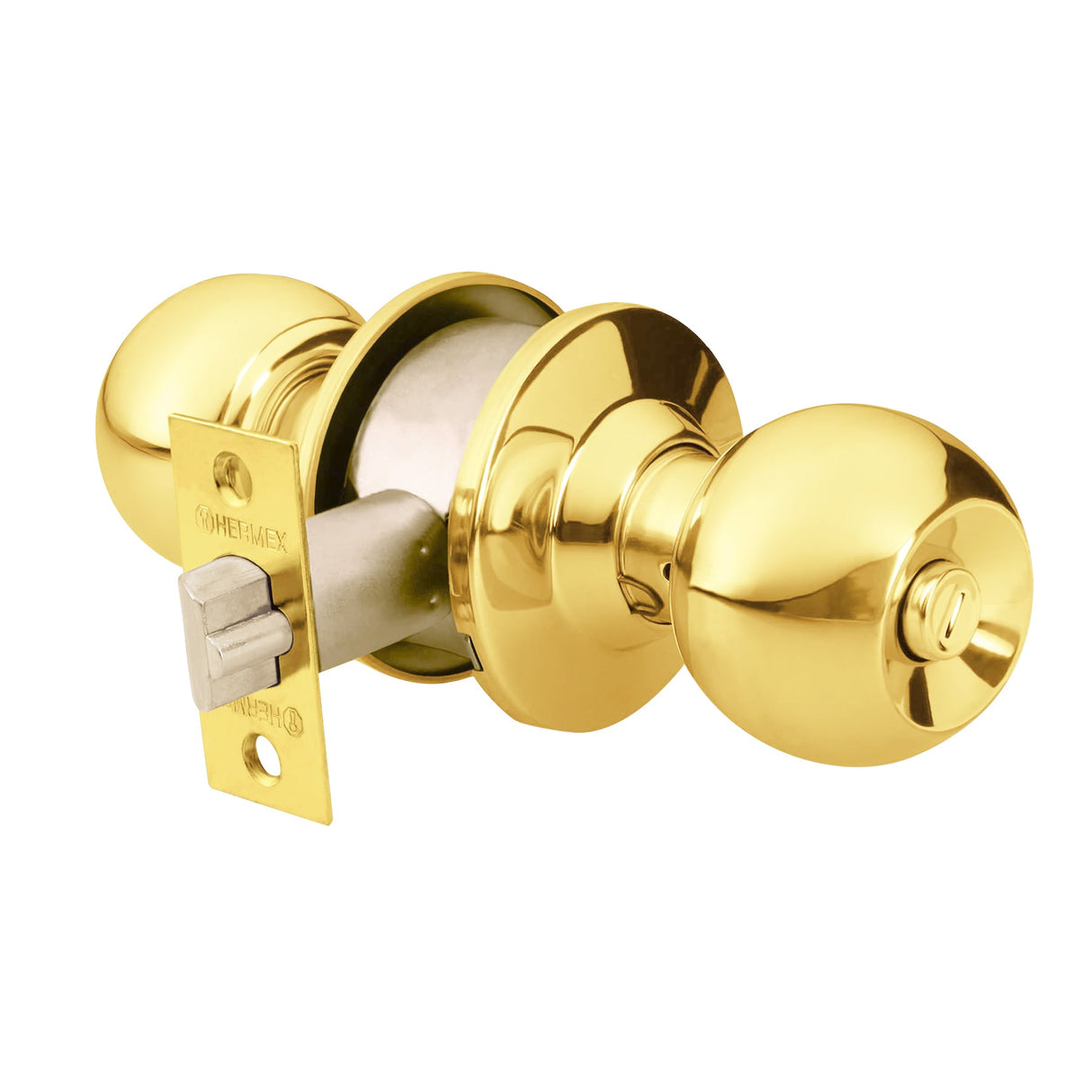 CERRADURA POMO LATON BRILLANTE ESFERA RECAMARA MCA TRUPER HERMEX *** OFRECER 14POP ***