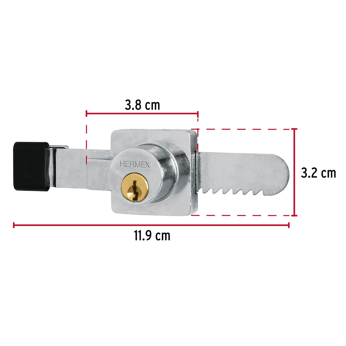 CERRADURA PARA VITRINA MODELO 10 MCA TRUPER HERMEX
