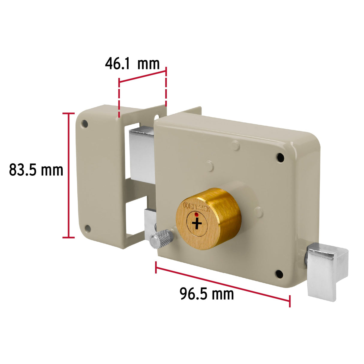 CERRADURA DE SOBREPONER CLASICA INSTALA-FACIL TETRA IZQ. CS-85I HERMEX *** SIMILAR 43573 ***