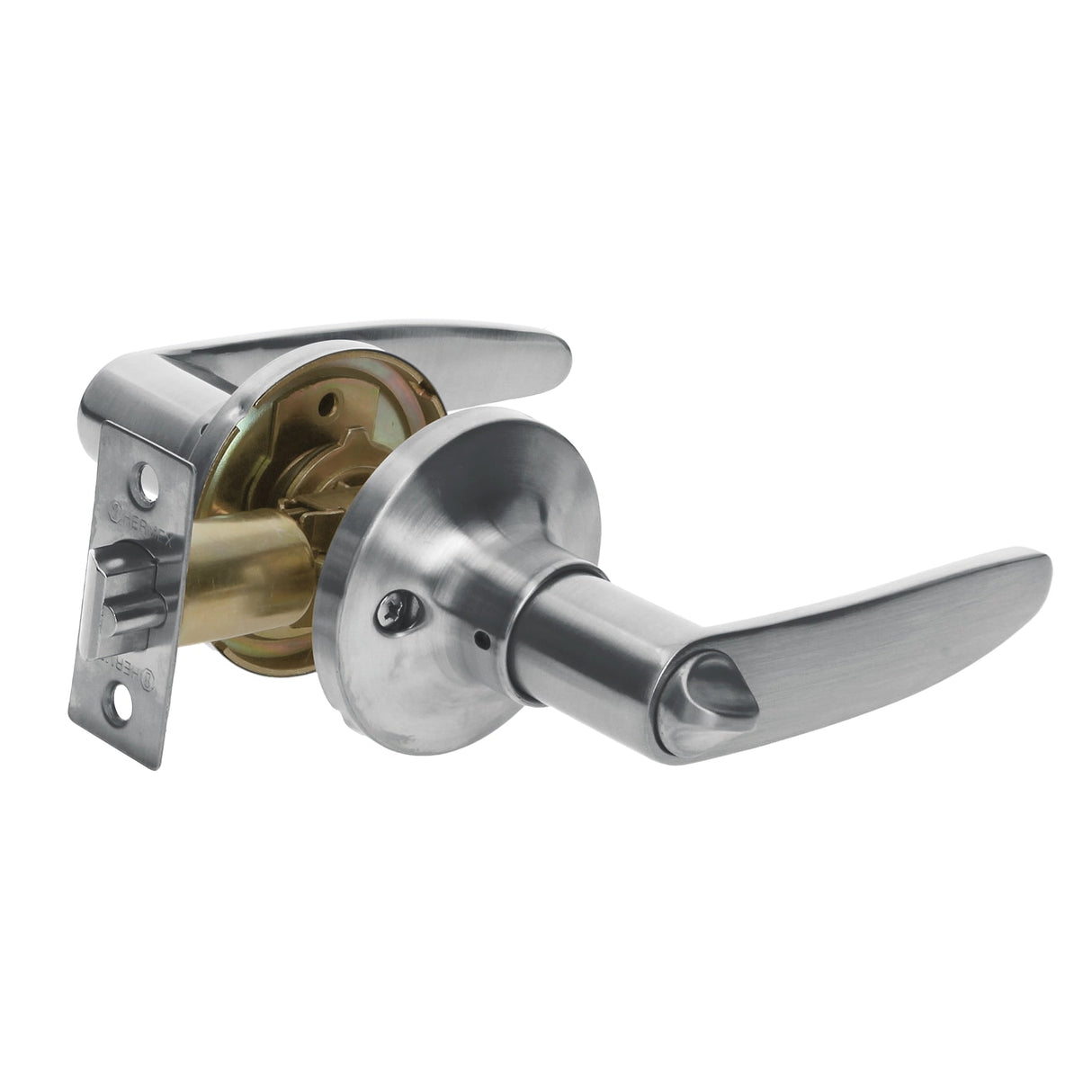 CERRADURA MANIJA CILINDRO LATON CROMO MATE RECAMARA MCA TRUPER HERMEX