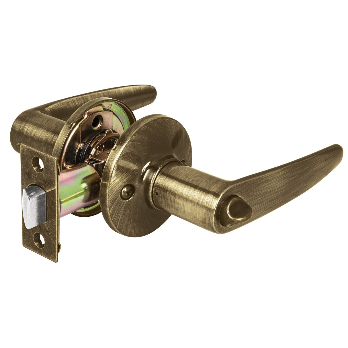 CERRADURA MANIJA CILINDRO LATON LATON ANTIGUO BAÑO MCA TRUPER HERMEX