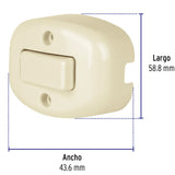 INTERRUPTOR SENCILLO SOBREPONER 4A/125V. CON TAPA TRASERA APSO-S 46004 TRUPER