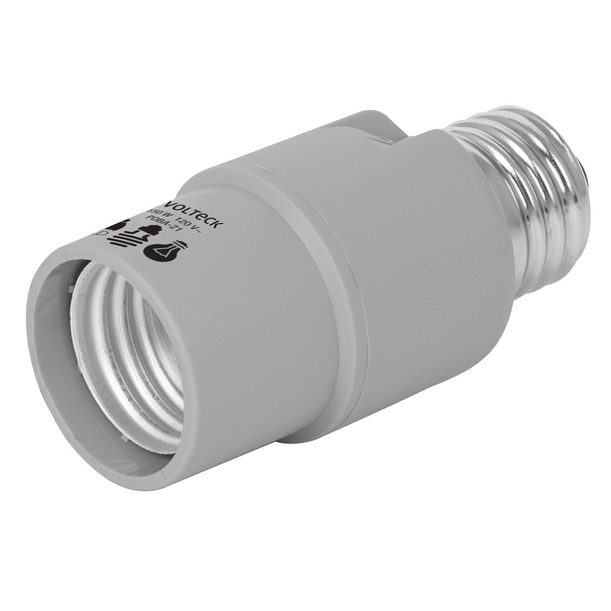 PORTALAMPARA CON SENSOR DE LUZ 150W. 120V. BLANCO E26/E27 POBA-21 46534 TRUPER