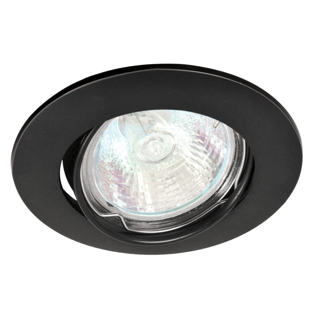 LUMINARIO REDONDO EMPOTRABLE 50W. DIRIGIBLE NEGRO LED O HALOGENO EMP-104S 46617 TRUPER *** OFRECER YD-330/N ***
