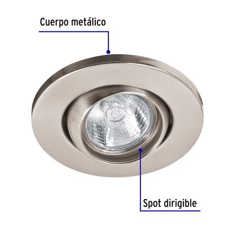 LUMINARIO REDONDO EMPOTRADO 50W. SATIN LED O HALOGENO EMP-108S 46625 TRUPER