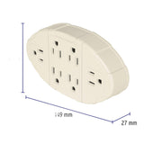MULTICONTACTO PARED 2P+T 6 ENTRADAS OVALADO 15A MUL-610 46806 TRUPER