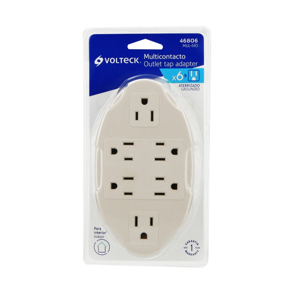 MULTICONTACTO PARED 2P+T 6 ENTRADAS OVALADO 15A MUL-610 46806 TRUPER