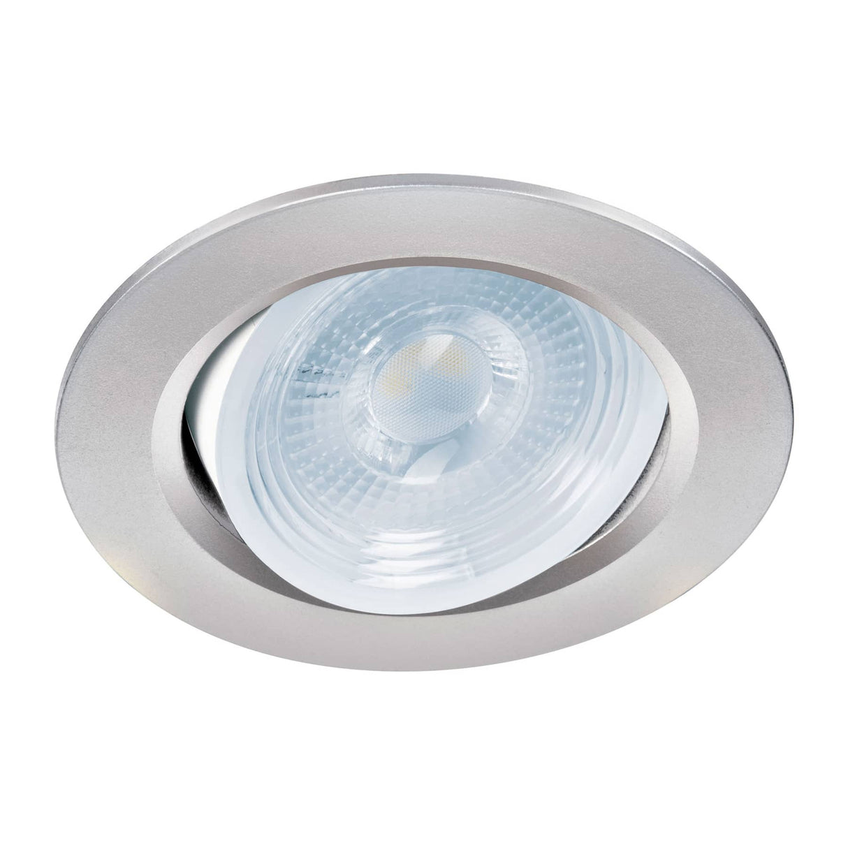 LUMINARIO REDONDO EMPOTRABLE 5W/120-240V. LED SPOT DIRIGIBLE CROMO MATE EMP-105L 46946 TRUPER