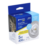LUMINARIO REDONDO EMPOTRABLE 5W/120-240V. LED SPOT DIRIGIBLE CROMO MATE EMP-105L 46946 TRUPER