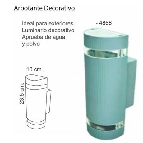 ARBOTANTE 2 LUCES CRISTAL 120W. GU10 GRIS TABUK ***ADIR***