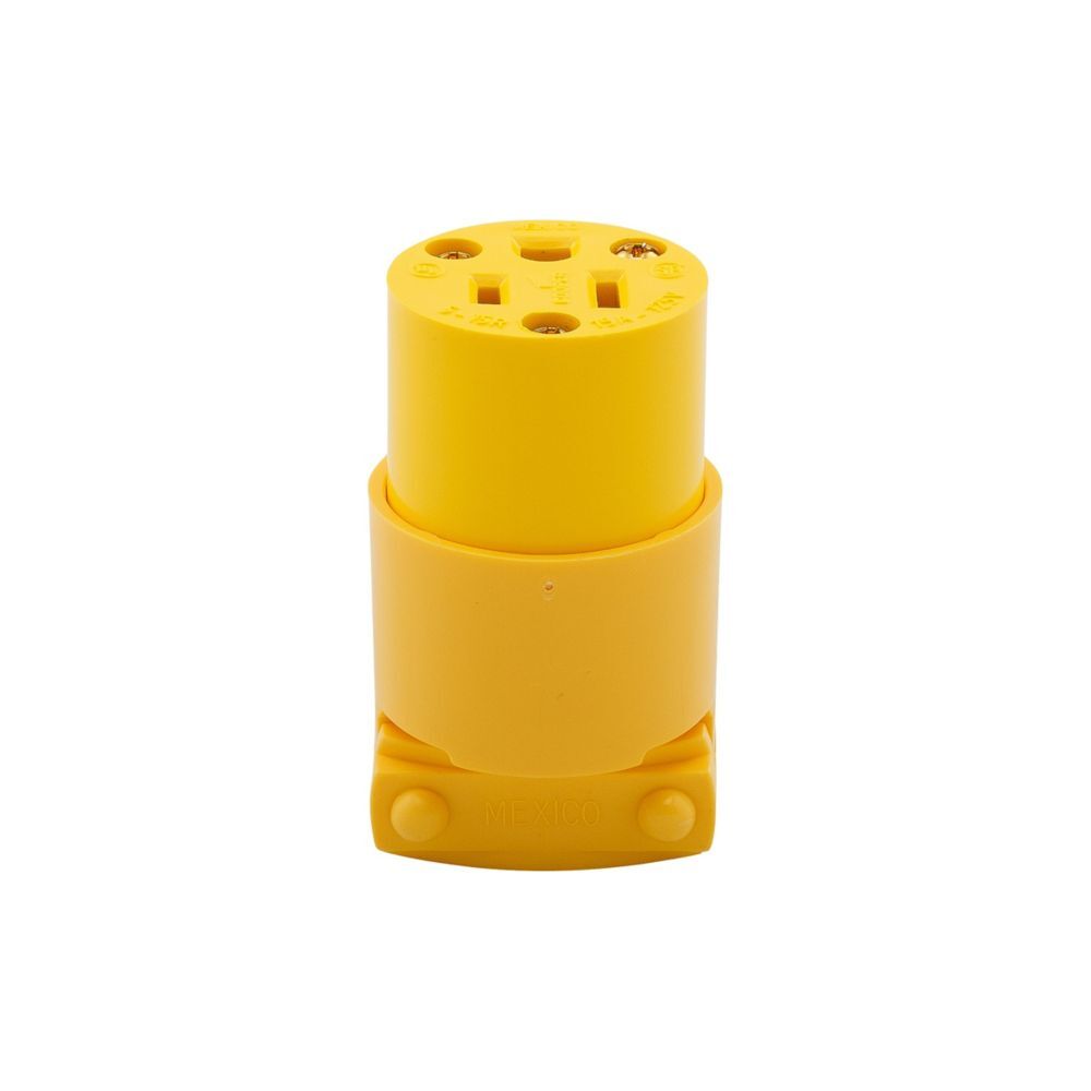 CONECTOR VINIL AMARILLO 2P-3H+T 15A/125V. 4887-BOX *** OFRECER LEV722 ***
