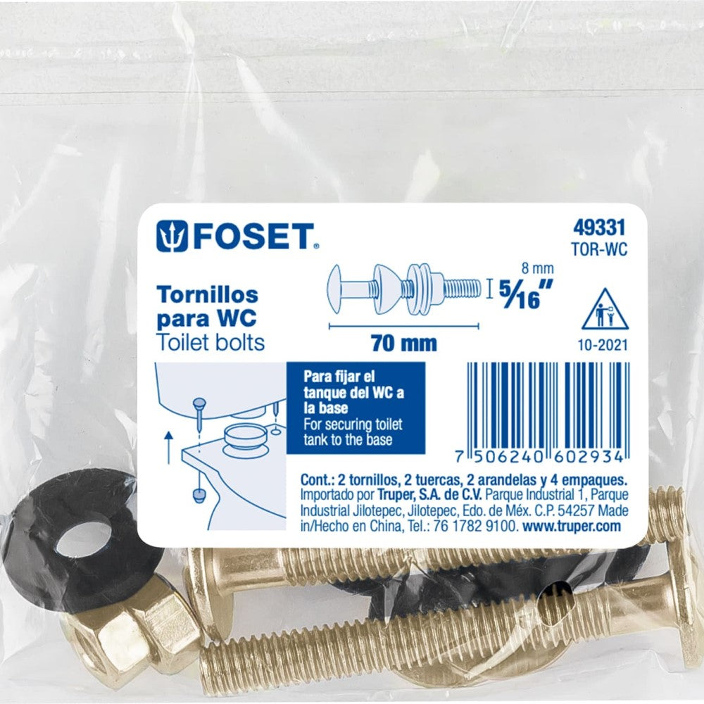 TORNILLOS PARA WC MCA TRUPER FOSET