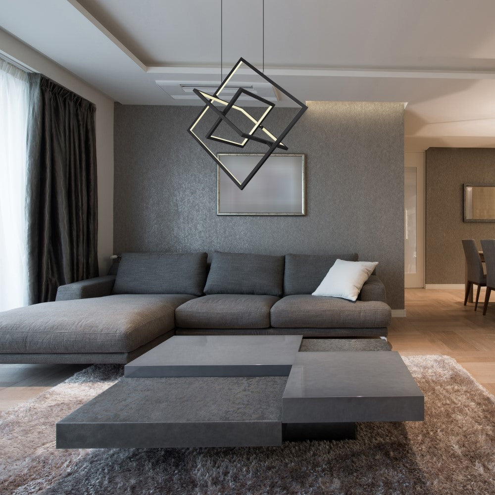 LUMINARIA LED COLGANTE ABATIBLE 70 CM NEGRO 45 W VERSA