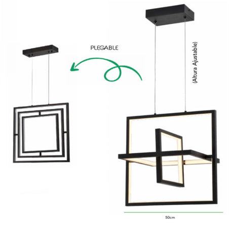 LUMINARIA LED COLGANTE ABATIBLE 50 CM NEGRO 45 W VERSA