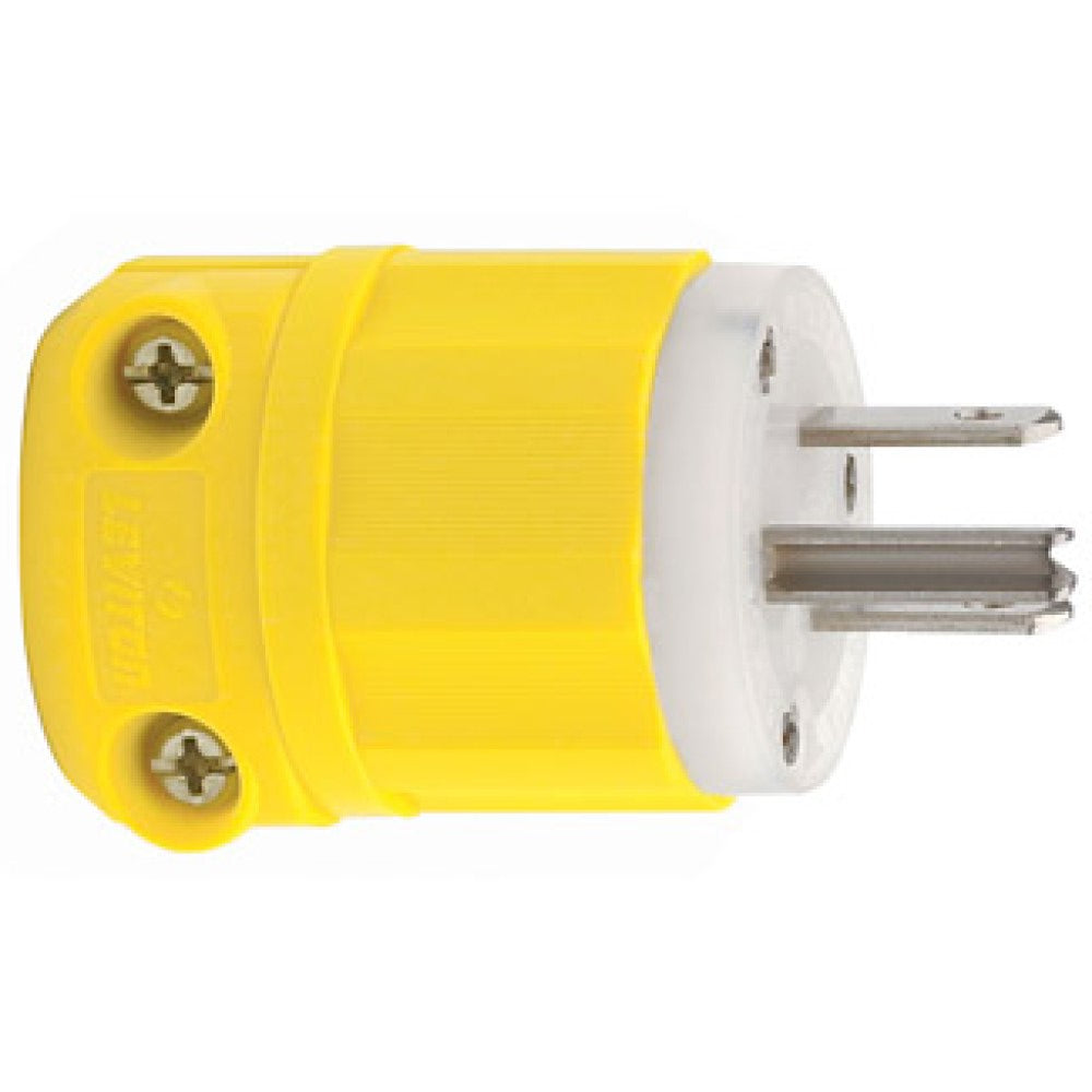 CLAVIJA ANTICORROSIVA 2P-3H 15A/125V. AMARILLA ENTRADA RECTA 52CM-66C