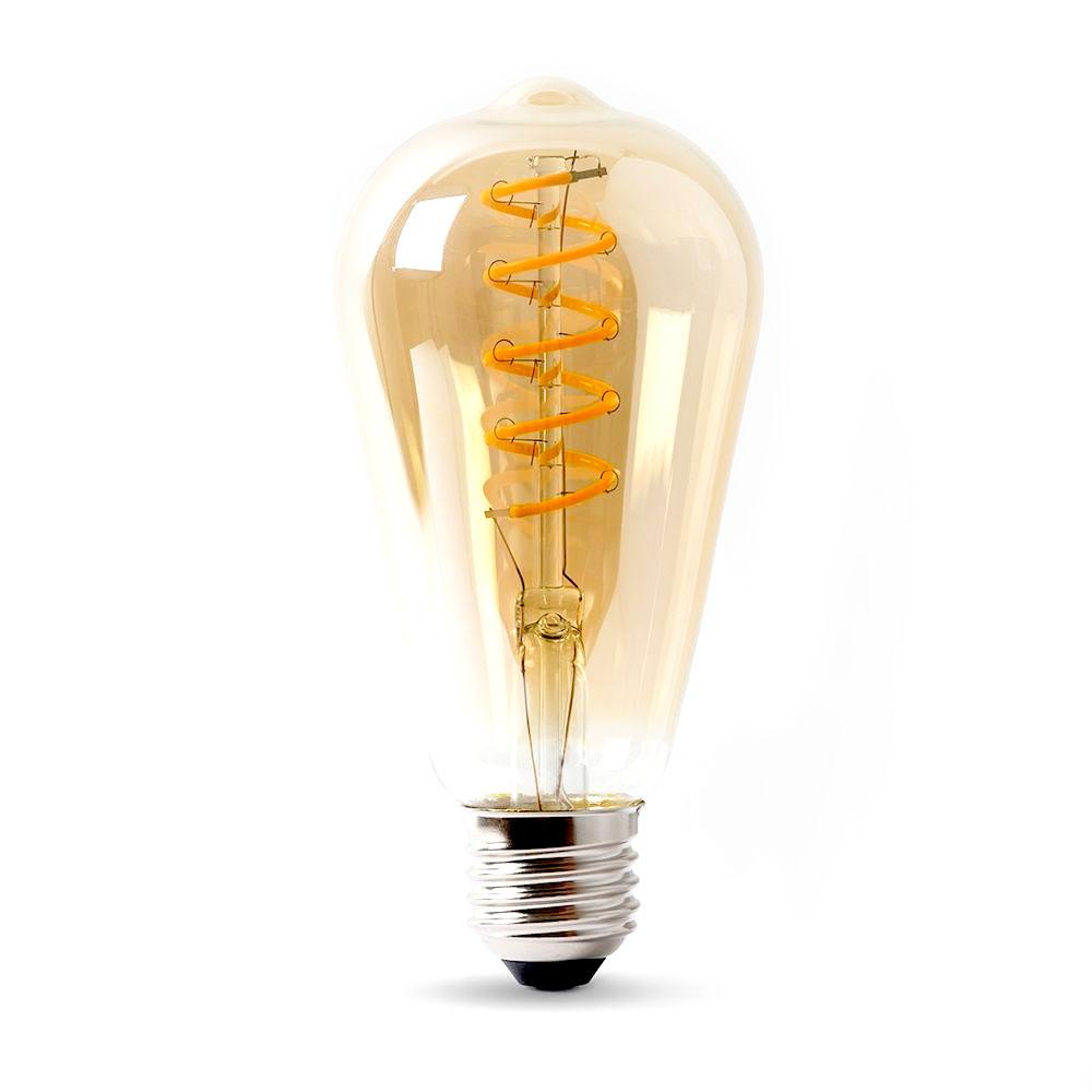 SLP BULBO DORADO DECORATIVO 5W ST654 FILAMENTO EN ESPIRAL BASE E26 120V 2 200K IRC>80 MCA PHILCO