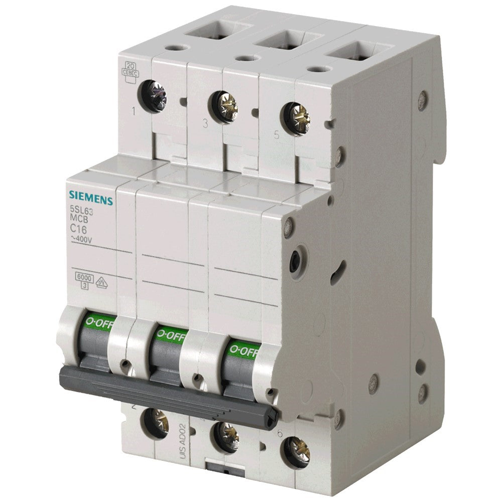 PASTILLA INTERRUPTOR P/RIEL 3X63A 5SL 6KA 250/440V 5SL63637CC SIEMENS