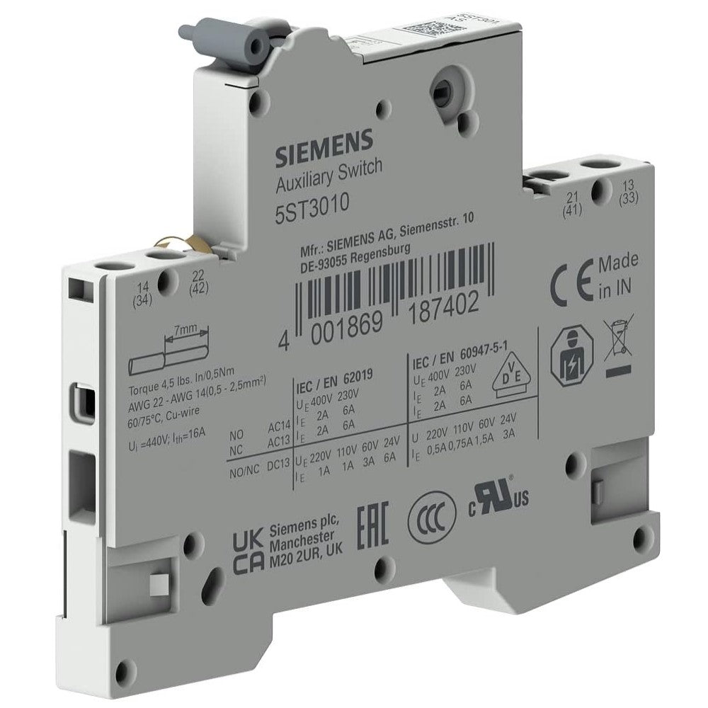 CONTACTOS AUXILIARES 1NO+1NC P/INT. 5SY6-5SP4 5ST3010 SIEMENS