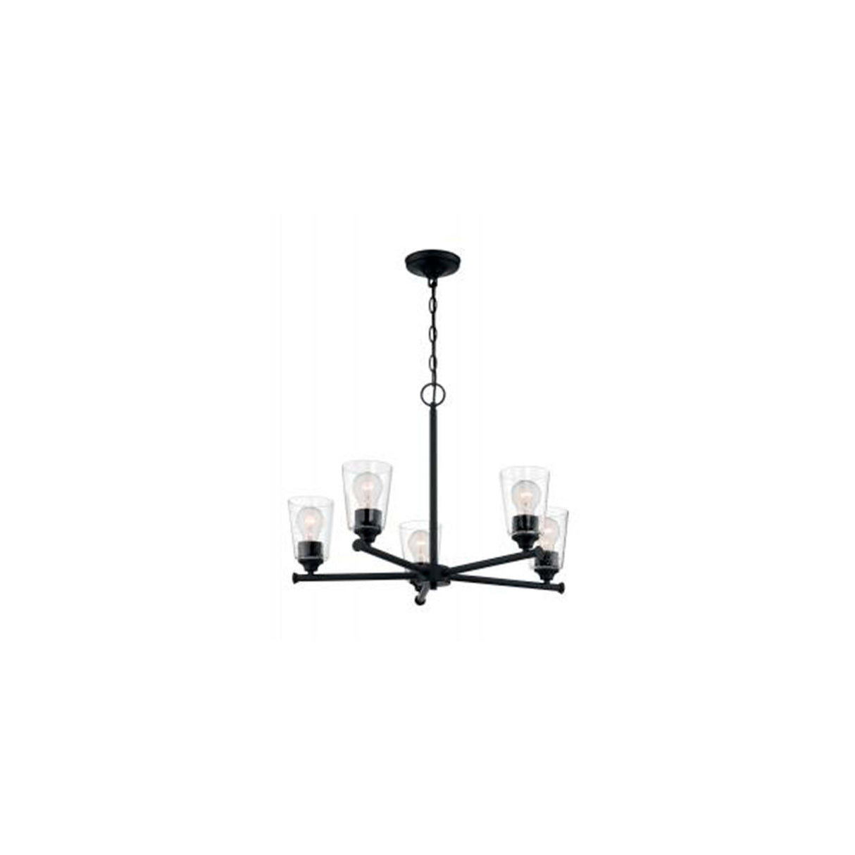 LAMPARA ARANA BRANSEL 5 LUCES NEGRO MATE SATCO