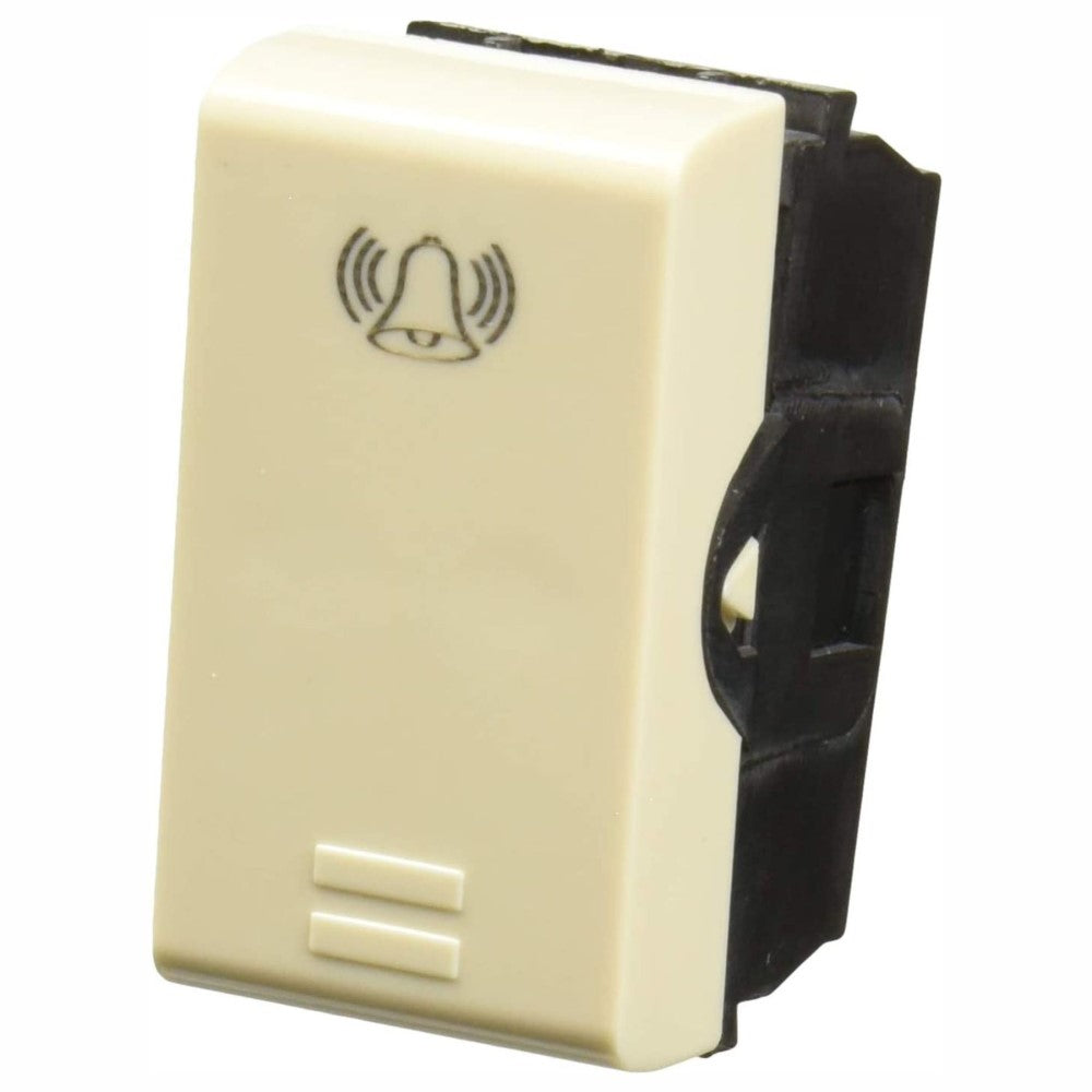 INTERRUPTOR MOMENTANEO C/SIMBOLO DE TIMBRE 16A/250V. MARFIL MODULOS LEVITON X04-PULSA-TIM