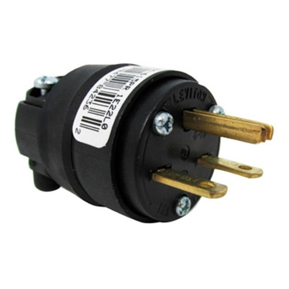 CLAVIJA REDONDA 2P 3H 15A 250V NEGRA ENTRADA RECTA 615PR-000 *** OFRECER A1G05 ***