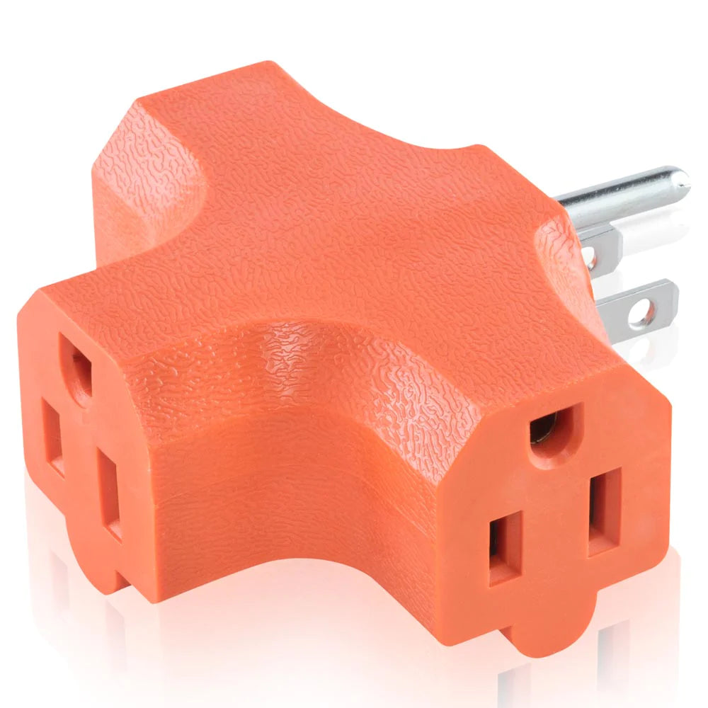 MULTICONTACTO USO RUDO 3 MOD TIPO TRIANGULO NARANJA 125V 15A 60HZ POTENCIA 1875W POLARIZADO 340-N