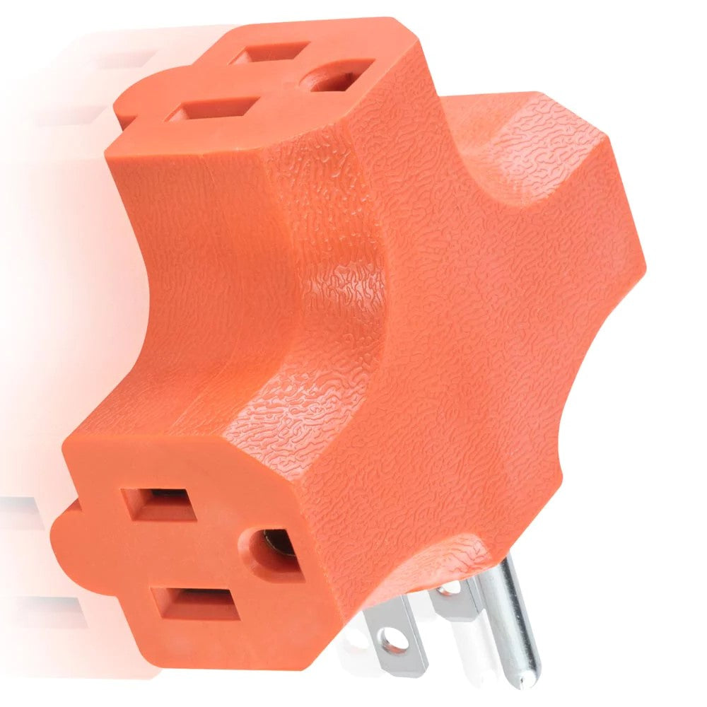 MULTICONTACTO USO RUDO 3 MOD TIPO TRIANGULO NARANJA 125V 15A 60HZ POTENCIA 1875W POLARIZADO 340-N