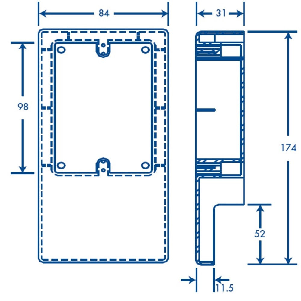 CAJA CONTACTO PT 48/62 BLANCO 7100-01001