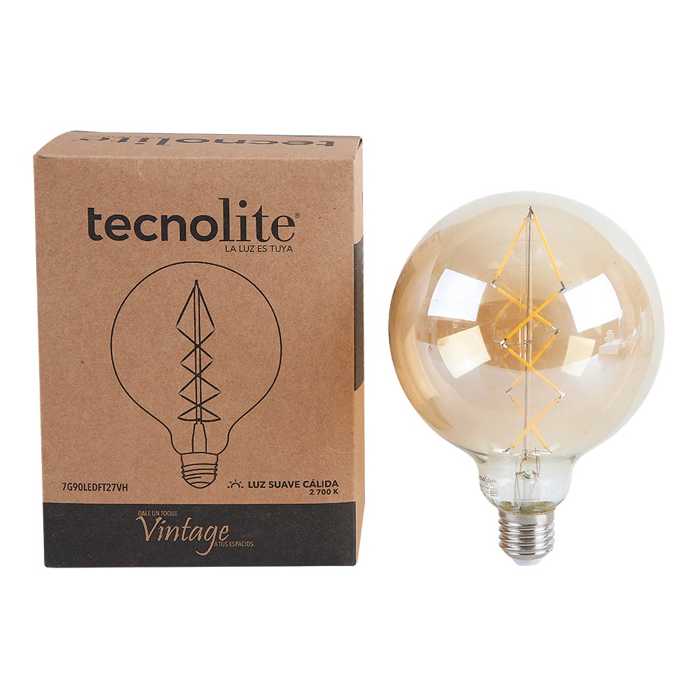 LAMP. LED 7W/127V. ESFERA CRISTAL AMBAR 2700K LUZ SUAVE CALIDA E27 ***NO ATENUABLE***
