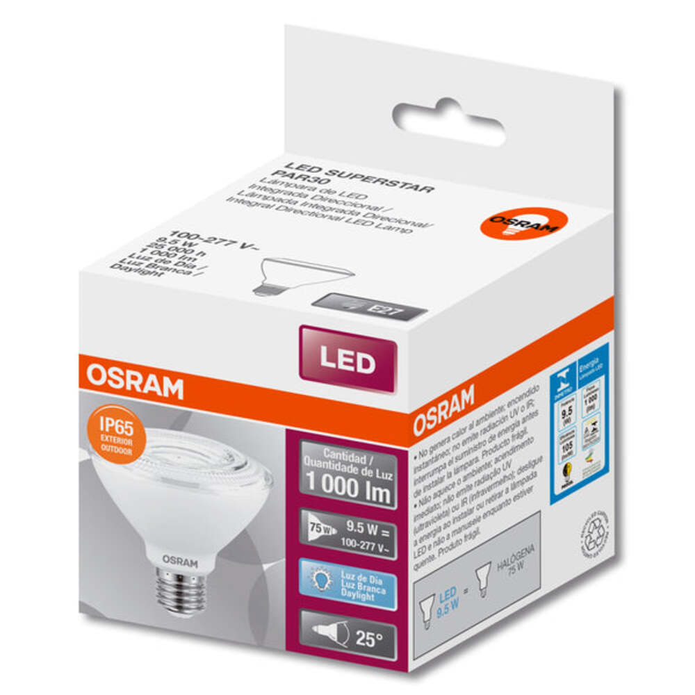 LED PAR30 IP65 9.5W 6500K 1000LM BIV E27 LEDVANCE