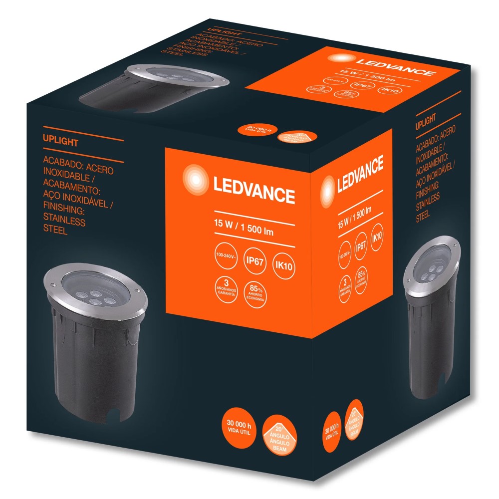 LEDVANCE UPLIGHT 15W 3000K 1500LM 20 100-240V IRC70 IP67 30000HRS