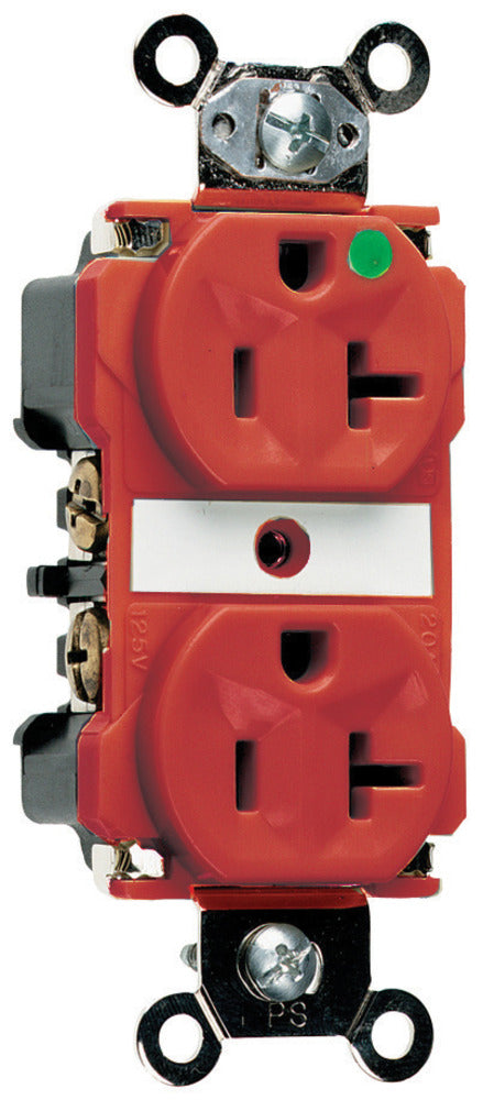 TOMA DUPLEX 2P+T 20A/127V. ROJO GRADO HOSPITAL