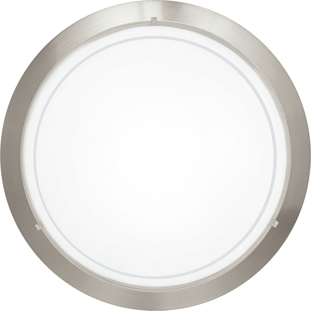 LUMINARIO DE TECHO EGLO PLANET BASE E26 DE 60W NIQUEL SATINADO Y CRISTAL BLANCO