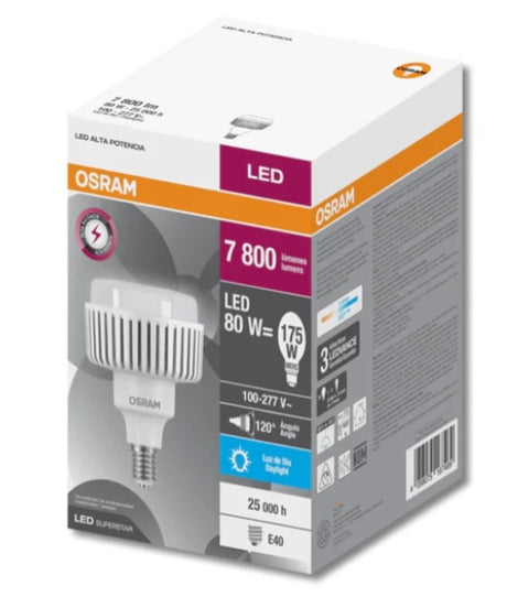 FOCO LED LEDVANCE OSRAM SUPERSTAR ALTA POTENCIA 80W BASE E40