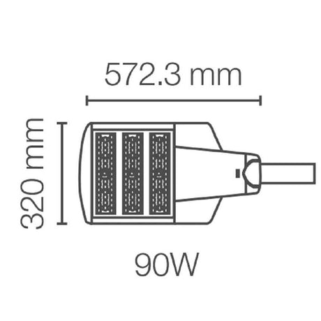 LUMINARIO SKY 90W 90-305V 9900 LM. 140 STREELIGHT MCA. OSRAM