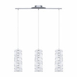 LUMINARIO COLGANTE 3 LUCES 3X60W E26 CRISTAL BLANCO DECORACIONES CROMO MCA EGLO