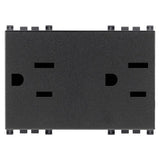 TOMACORRIENTE 2P+T 15A/127V. 3 MOD. USA GRIS ARKE VIMAR