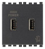 UNIDAD ALIMENTACION USB 5V. 2.1A. 2 MOD. 120-230V. GRIS PLANA VIMAR