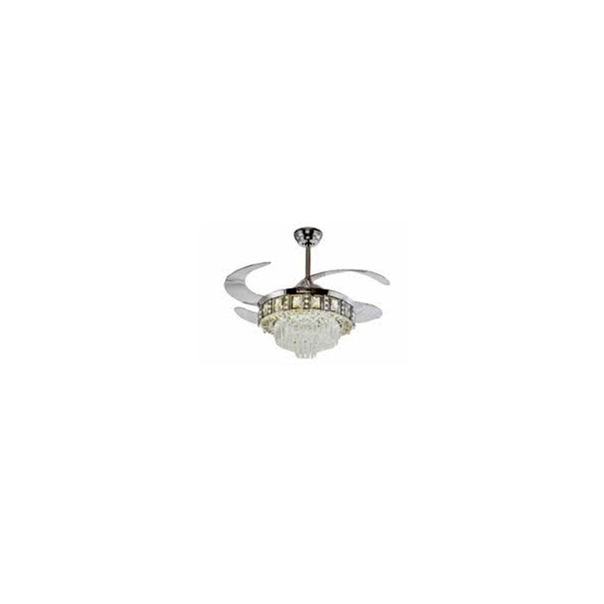 LAMPARA VENTILADOR TECHO 3 PASOS PEDRERIA PLATA AF8904A